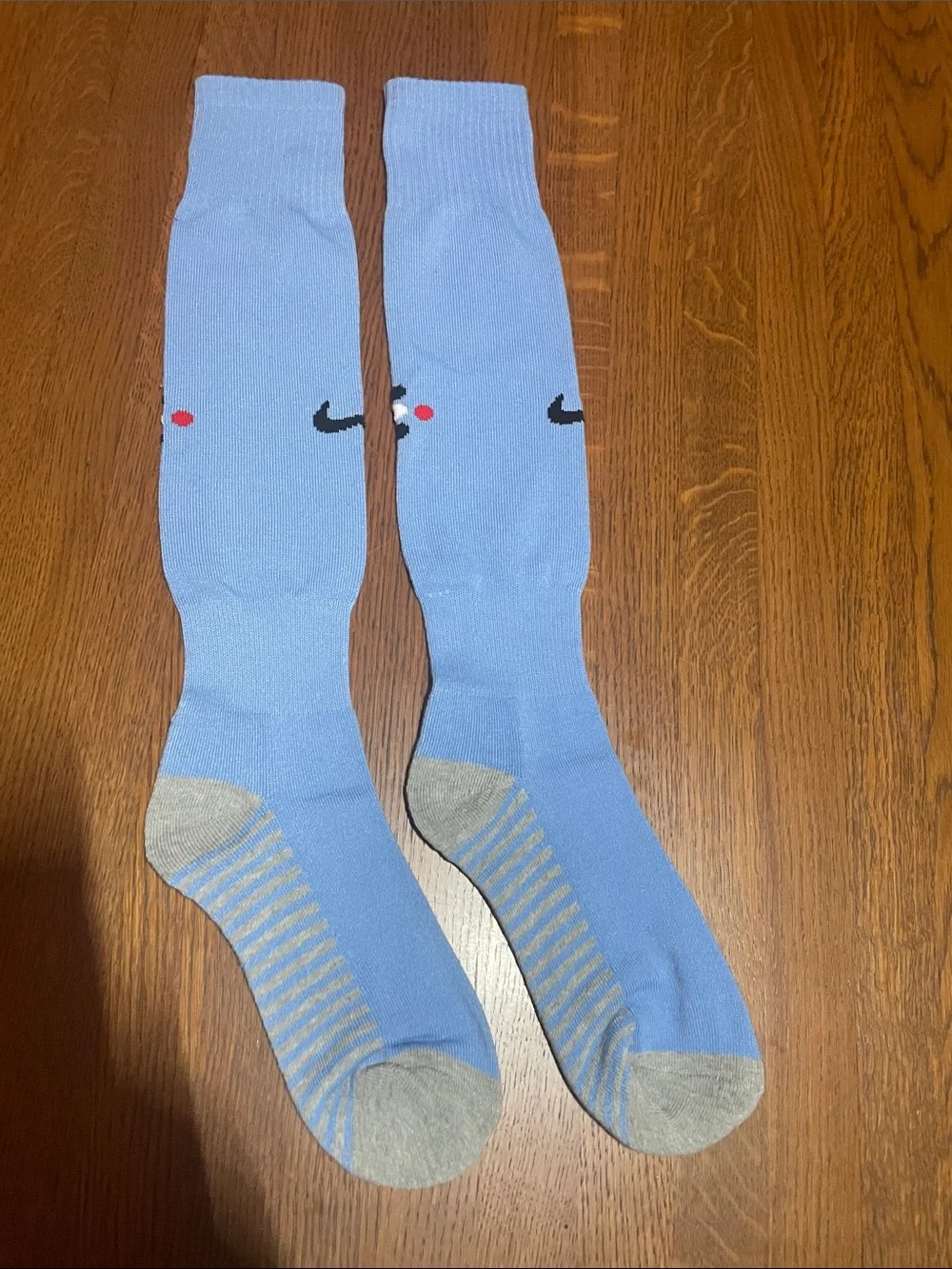 Nike Light Blue Athletic Crew Socks with Grey Accents brand new never worn